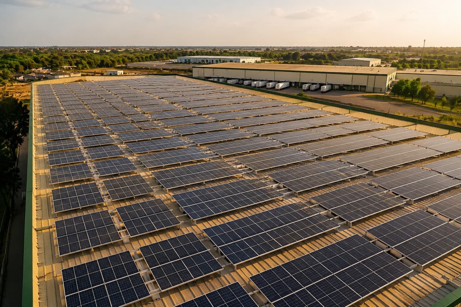 Commercial solar panels installed on a Nigerian business rooftop